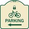 Signmission Parking W/ Lock Cycle & Left Arrow Heavy-Gauge Aluminum Architectural Sign, 18" x 18", TG-1818-23474 A-DES-TG-1818-23474 - alternate 1
